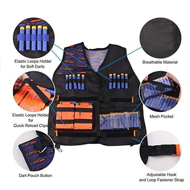 Toy gun suit Tactical equipment vest suit for Nerf Gun battle Game EVA soft bullet toy gun Kids Outdoor Toys boys Xmas Gifts
Toy gun suit Tactical equipment vest suit for Nerf Gun battle Game EVA soft bullet toy gun Kids Outdoor Toys boys Xmas Gifts