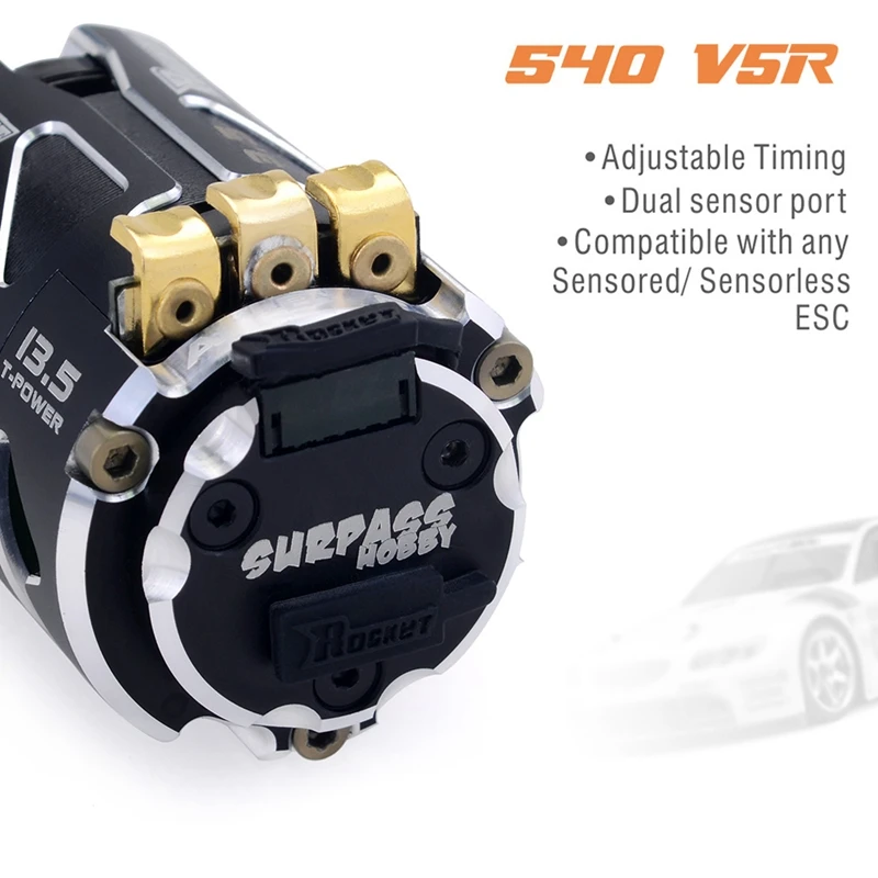SURPASS HOBBY 2Set Rocket 540 V5R Sensored Brushless Motor RC Racing Car Motor, 13.5T STOCK SPEC & 8.5T Modified
SURPASS HOBBY 2Set Rocket 540 V5R Sensored Brushless Motor RC Racing Car Motor, 13.5T STOCK SPEC & 8.5T Modified
