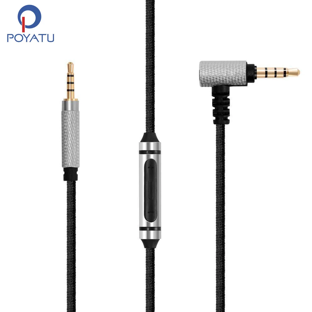 

POYATU 3.5mm To 2.5m Audio Cable For JBL E30 E35 E40 E40BT E50BT Headphone Cable Replacement Cords With Mic For IPhone Andriod