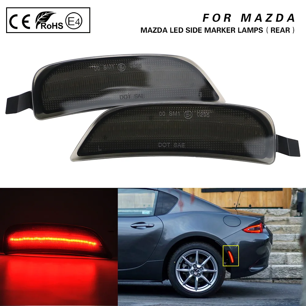 2X For Mazda Miata Mx-5 ND 2016 2017 2018 2019 2020 2021 Fiat 124 Spider Abarth 2017- Rear LED Side Marker Lamps Light Smoked
2X For Mazda Miata Mx-5 ND 2016 2017 2018 2019 2020 2021 Fiat 124 Spider Abarth 2017- Rear LED Side Marker Lamps Light Smoked