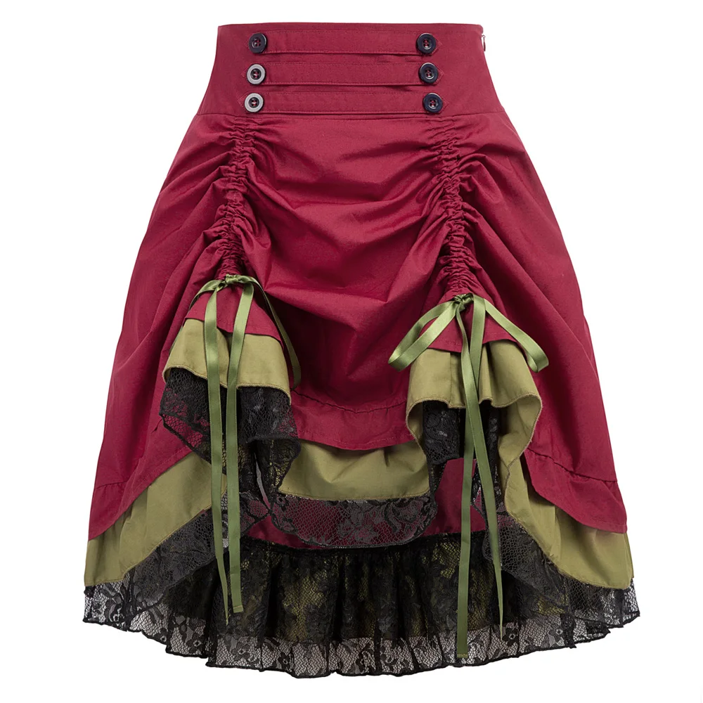 Women Shirring Skirts Steampunk Gothic Party Clubwear Striped Elastic Waist Bow-Knot Decorated Adjustable Cotton Skirt Lady New
Women Shirring Skirts Steampunk Gothic Party Clubwear Striped Elastic Waist Bow-Knot Decorated Adjustable Cotton Skirt Lady New