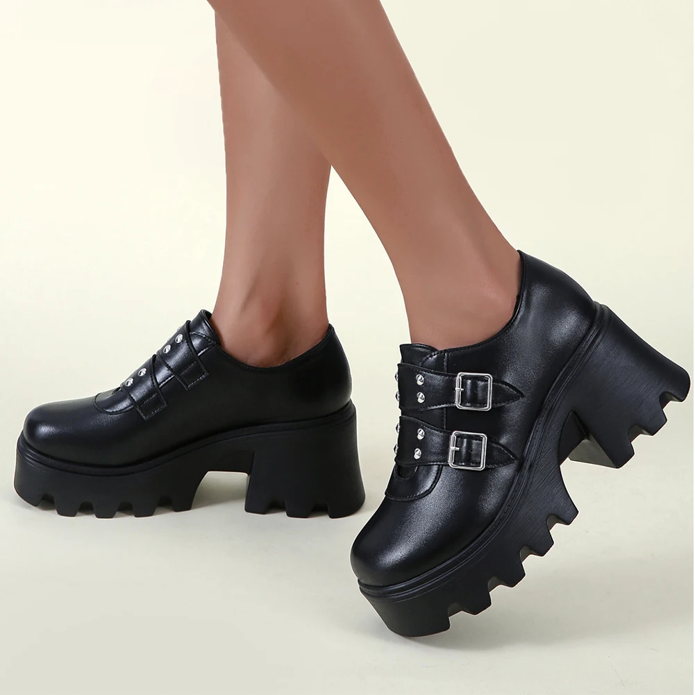 Autumn Mature Fashion Solid Black Women Pumps Platform Chunky High Heeled Rivet Slip On Office Ladies Pumps Classic Shoes
Autumn Mature Fashion Solid Black Women Pumps Platform Chunky High Heeled Rivet Slip On Office Ladies Pumps Classic Shoes