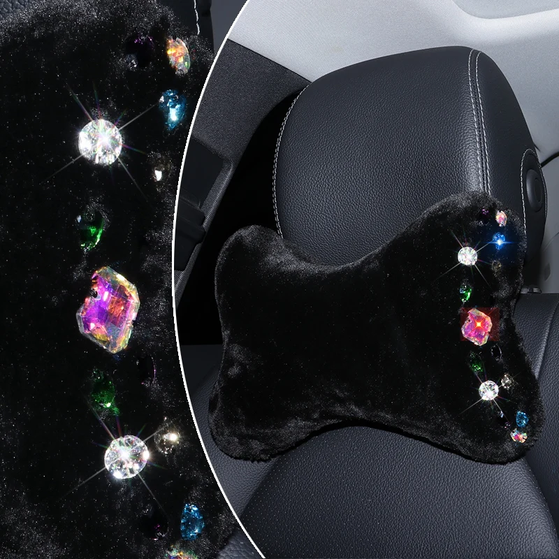 plush headrest pillow natural colorful stones car accessories bling for women girls car decorations decor 
plush headrest pillow natural colorful stones car accessories bling for women girls car decorations decor