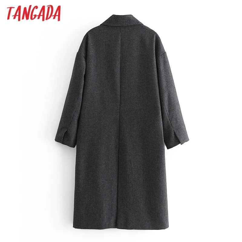 Tangada Women Gray Houndstooth Thick Long Coats Loose Long Sleeves Pocket Office Ladies Elegant OverCoat 3W67
Tangada Women Gray Houndstooth Thick Long Coats Loose Long Sleeves Pocket Office Ladies Elegant OverCoat 3W67