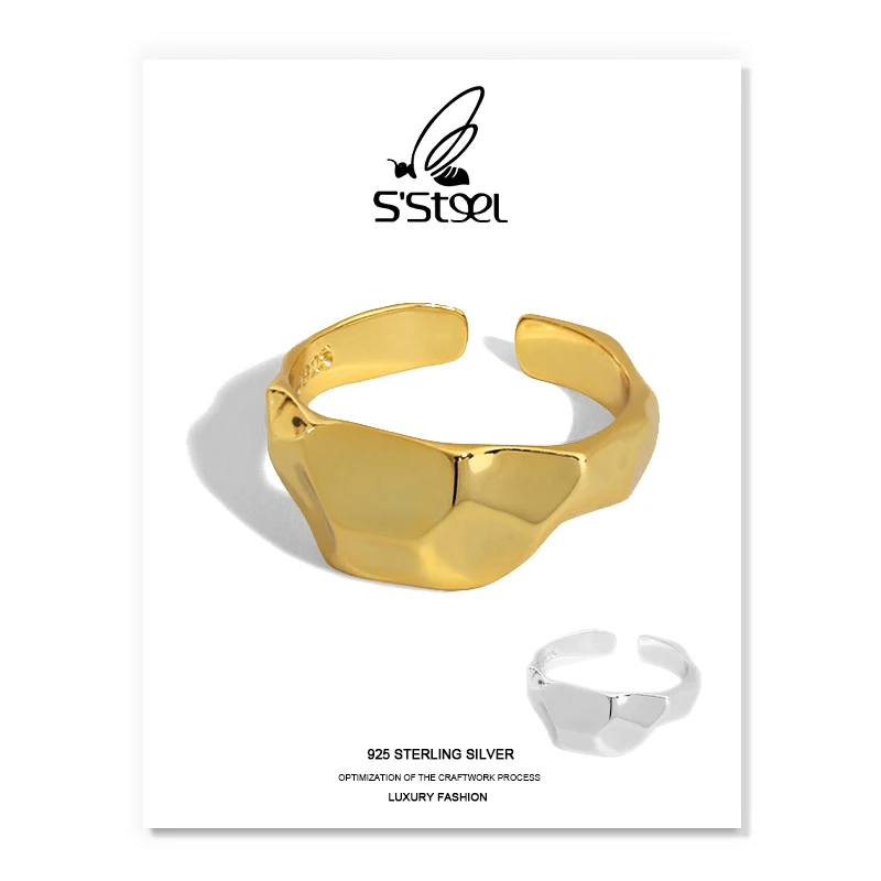 S'STEEL Designer Ring For Women 925 Sterling Silver Minimalist Geometric Gold Adjustable Ring Anelli Argento 925 Donna Jewelry
S'STEEL Designer Ring For Women 925 Sterling Silver Minimalist Geometric Gold Adjustable Ring Anelli Argento 925 Donna Jewelry