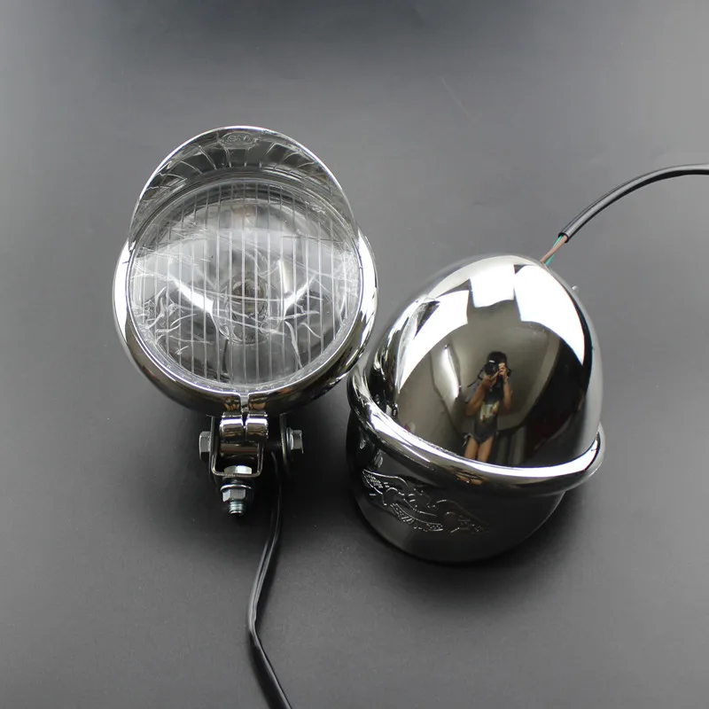 Chrome Metal Motorcycle 12V Bulb Passing Spot Fog Light Front Headlight White Light For Honda Kawasaki Yamaha BMW
Chrome Metal Motorcycle 12V Bulb Passing Spot Fog Light Front Headlight White Light For Honda Kawasaki Yamaha BMW