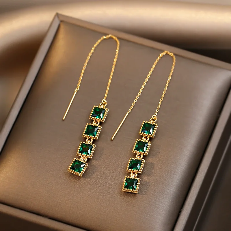 TIMEONLY Retro Green Color Crystal Earrings for Women Mujer Gold Color Long Chain Tassel Geometric Dangle Earrings Jewelry
TIMEONLY Retro Green Color Crystal Earrings for Women Mujer Gold Color Long Chain Tassel Geometric Dangle Earrings Jewelry