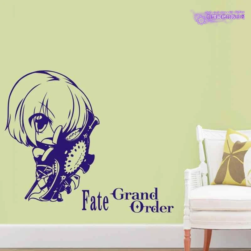 Милая FGO Shielder Настенная Наклейка Mash Kyrielight виниловая настенная наклейка s Декор