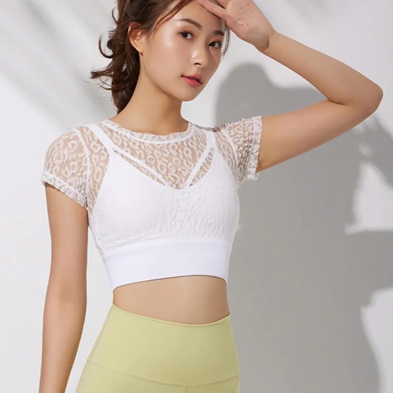 Fake Two Sexy Net Patchwork Yoga Crop Tops Women Gym Fitness Running Short Sleeve Sport T Shirts Female Tight Training Clothing
Fake Two Sexy Net Patchwork Yoga Crop Tops Women Gym Fitness Running Short Sleeve Sport T Shirts Female Tight Training Clothing