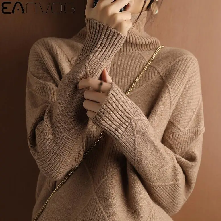 2020 Autumn and Winter New Women's Pullover Sweater Thickened Warmth Fashion Knitted Wool Sweater High Collar
2020 Autumn and Winter New Women's Pullover Sweater Thickened Warmth Fashion Knitted Wool Sweater High Collar