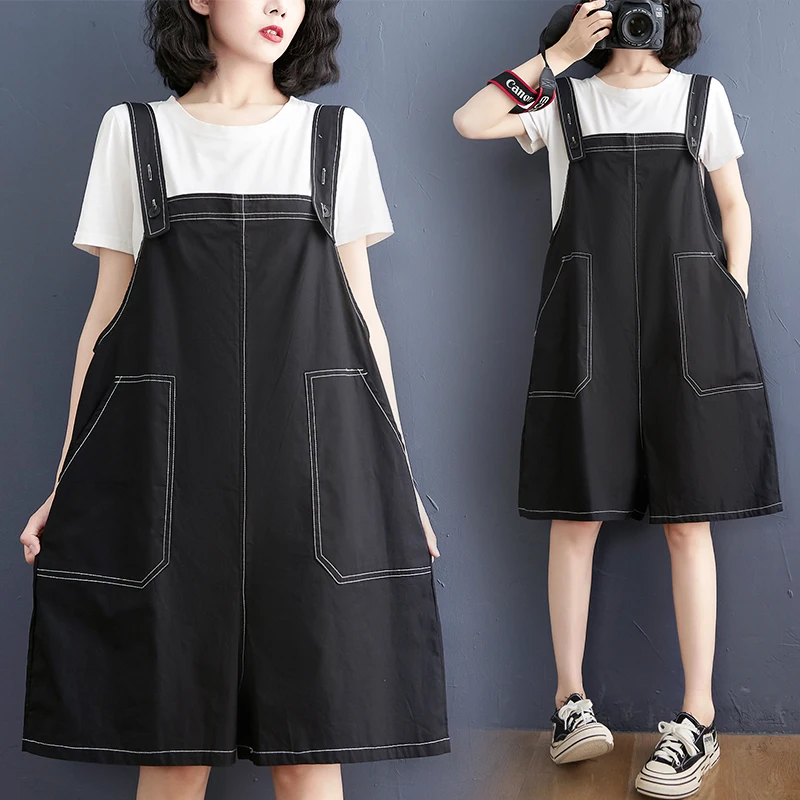 6522 Casual Playsuits Shorts All-Match Loose Summer Elegant Lady Romper Large Pocket Simple Solid Color Wide Leg Black Overalls
6522 Casual Playsuits Shorts All-Match Loose Summer Elegant Lady Romper Large Pocket Simple Solid Color Wide Leg Black Overalls
