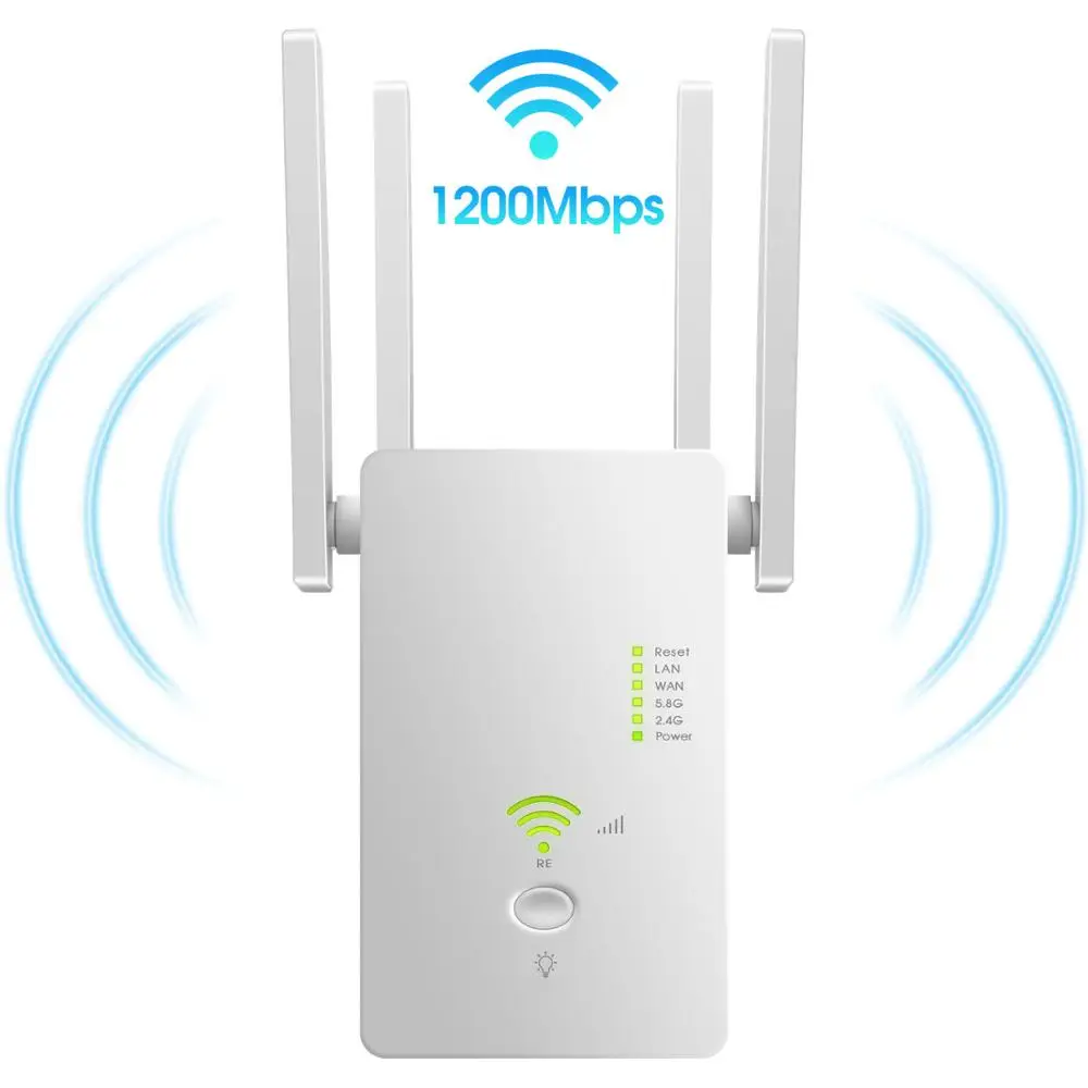 KuWFi 2.4G / 5G Wifi Extender AP Router 1200Mbps Wifi Repeater Dual Band Wireless Wifi Signal Amplifier With 4pcs Antenna
KuWFi 2.4G / 5G Wifi Extender AP Router 1200Mbps Wifi Repeater Dual Band Wireless Wifi Signal Amplifier With 4pcs Antenna