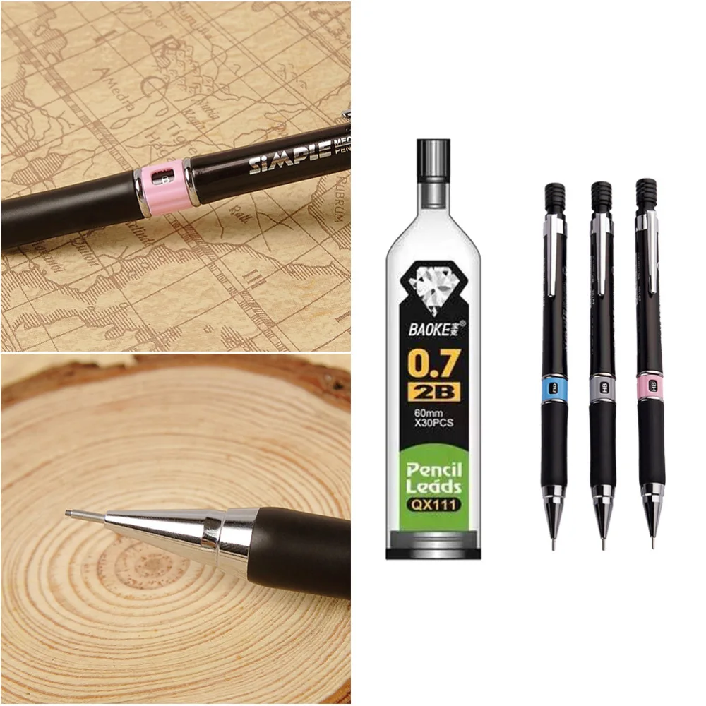 6pcs Mechanical Pencil Refill Sets Simple Writing Tool for Home School Outdoor (3pcs 0.7mm Mechanical Pencil, 3pcs 0.7mm Refi
6pcs Mechanical Pencil Refill Sets Simple Writing Tool for Home School Outdoor (3pcs 0.7mm Mechanical Pencil, 3pcs 0.7mm Refi