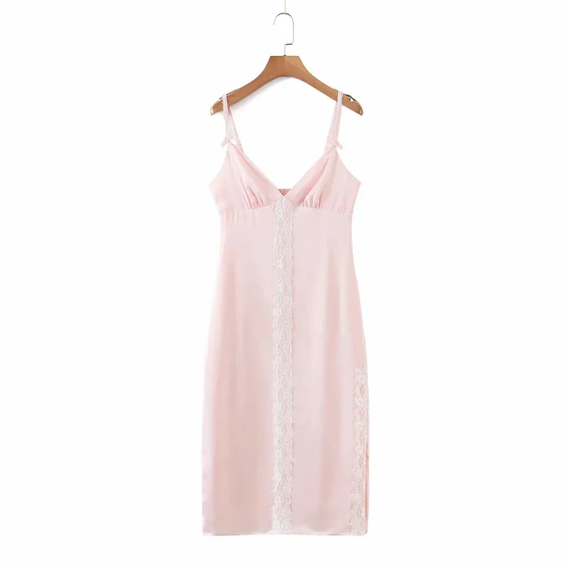 Merodi Women Fashion Lady Lace Patchwork Summer High Waist Pink Long Dresses Female Elegant Spaghetti Strap V-Neck Slit Dress
Merodi Women Fashion Lady Lace Patchwork Summer High Waist Pink Long Dresses Female Elegant Spaghetti Strap V-Neck Slit Dress