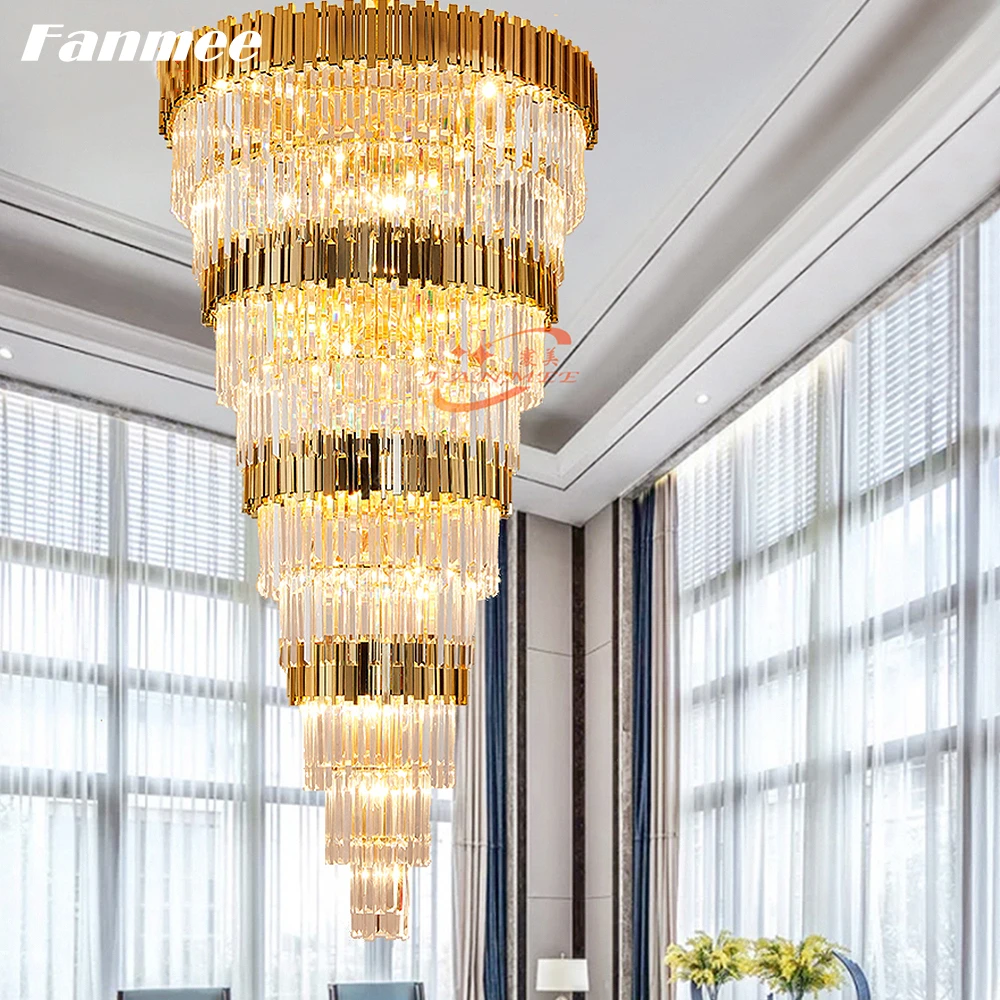 Luxury Large Modern Hotel Chandelier Light LED Gold Frame Clear Crystal Loft Shopping Mall Hanging Lamp Art Deco Living Room
Luxury Large Modern Hotel Chandelier Light LED Gold Frame Clear Crystal Loft Shopping Mall Hanging Lamp Art Deco Living Room