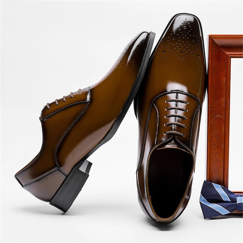 Phenkang Men Genuine Italian Wingtips Leather Shoes Square Toe Lace-Up Oxfords Dress Brogues Wedding Party Business Shoes
Phenkang Men Genuine Italian Wingtips Leather Shoes Square Toe Lace-Up Oxfords Dress Brogues Wedding Party Business Shoes