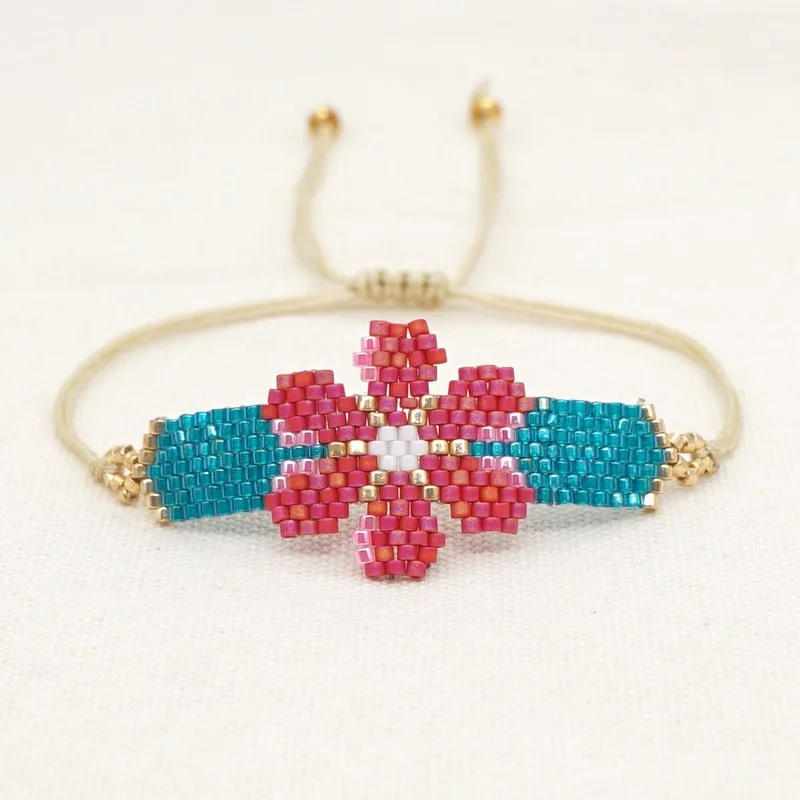 2021 Boho Charm Bracelets Red Flower Hand Woven Beaded Miyuki Bead Bracelet Jewelry for Women Wholesale Armband Pulseras
2021 Boho Charm Bracelets Red Flower Hand Woven Beaded Miyuki Bead Bracelet Jewelry for Women Wholesale Armband Pulseras