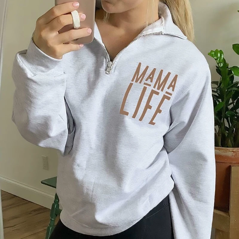 Women New Fashion Long Sleeve Letter Print Mama Life Zipper Sweatshirt Plus Size 5XL 2021 Autumn and Spring Sports Shirts
Women New Fashion Long Sleeve Letter Print Mama Life Zipper Sweatshirt Plus Size 5XL 2021 Autumn and Spring Sports Shirts