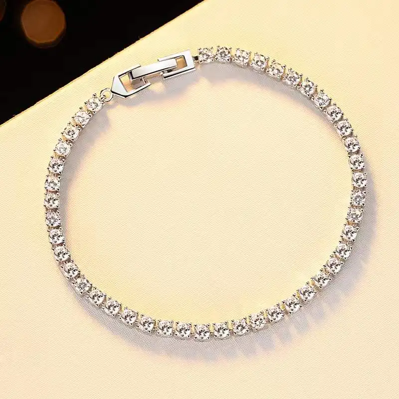 Trendy 5mm Zircon Tennis Chain Bracelet for Women Jewelry White Gold Plated 925 Sterling Silver Hiphop Bling Chain Bracelet Gift
Trendy 5mm Zircon Tennis Chain Bracelet for Women Jewelry White Gold Plated 925 Sterling Silver Hiphop Bling Chain Bracelet Gift
