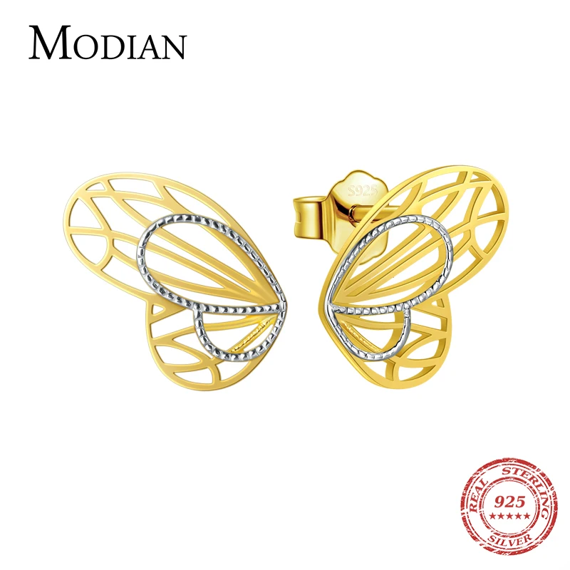 Modian Fashion 100% 925 Sterling Silver 18K Gold Plated Line Lovely Butterfly Stud Earrings For Women Charm Silver Fine Jewelry
Modian Fashion 100% 925 Sterling Silver 18K Gold Plated Line Lovely Butterfly Stud Earrings For Women Charm Silver Fine Jewelry