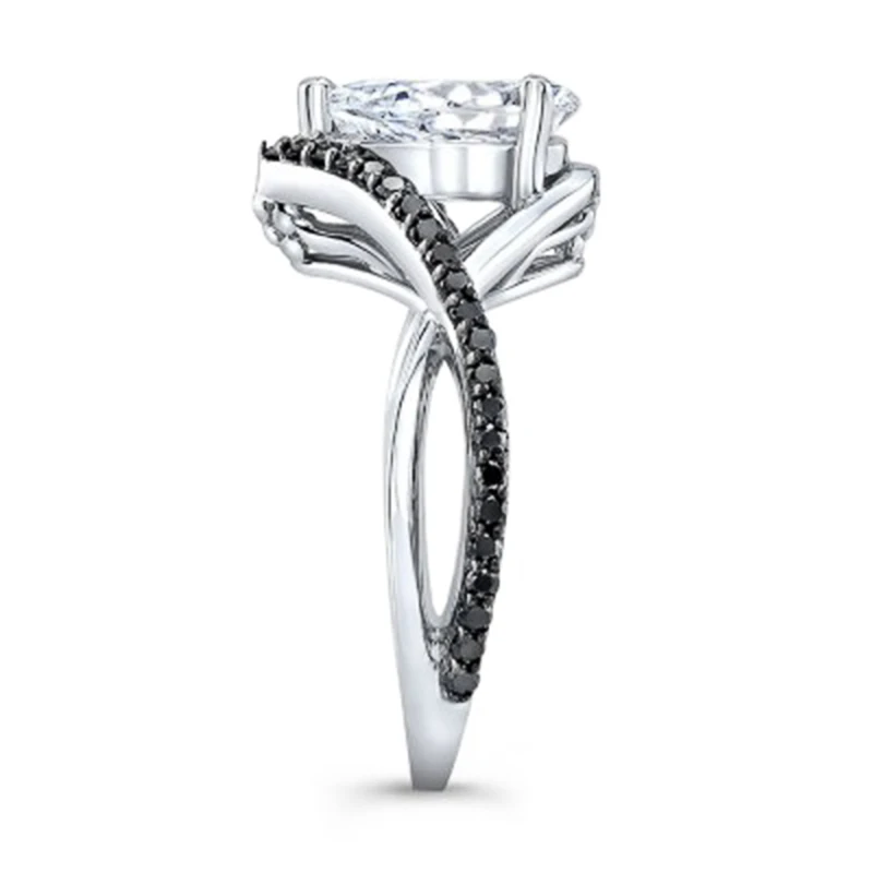 Huitan новый дизайн Женское Обручальное кольцо крест Форма с капли воды свадебные