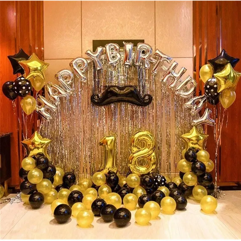 65pcs Adult party gold black silver happy birthday foil balloon 18th old Adult ceremony Anniversary party decoration photo props
65pcs Adult party gold black silver happy birthday foil balloon 18th old Adult ceremony Anniversary party decoration photo props