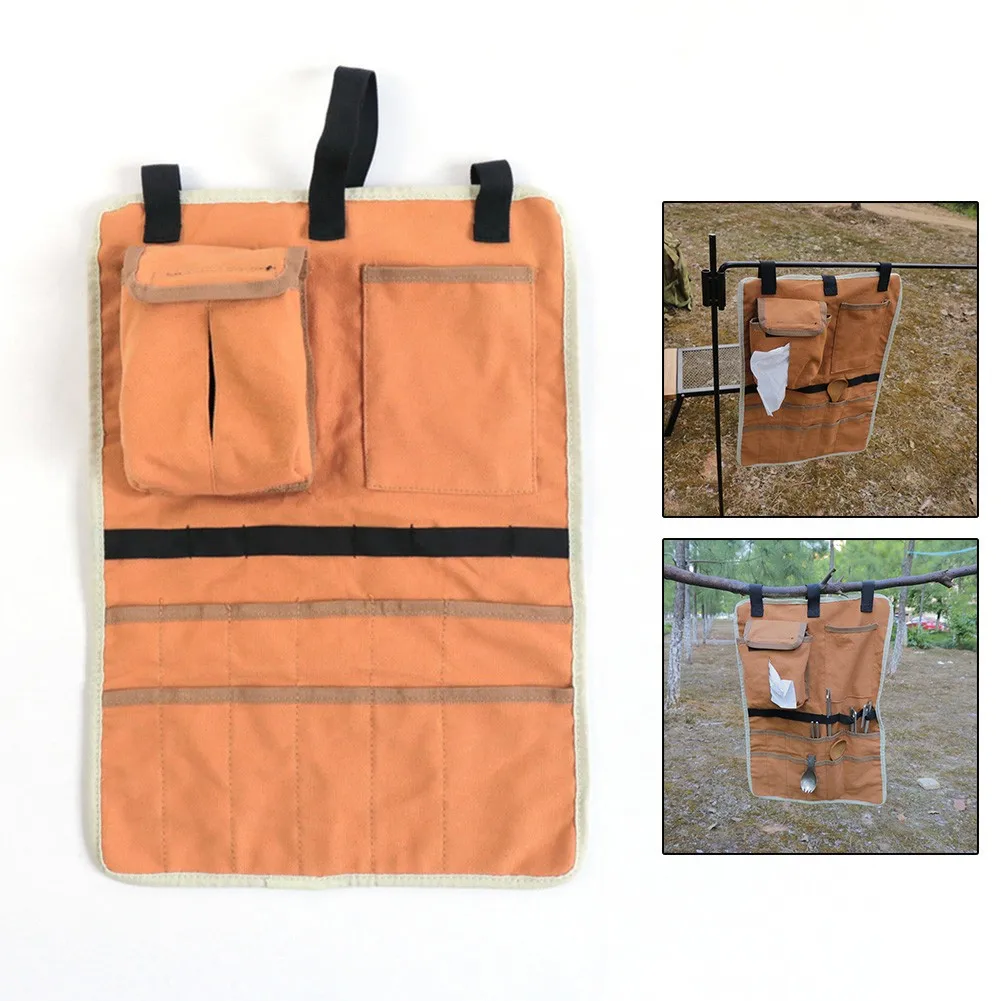 Canvas Bag Outdoor Camping Hanging Tableware Storage Bag Folding Cookware Holder Tissue Pach For Condiment Bottles Container
Canvas Bag Outdoor Camping Hanging Tableware Storage Bag Folding Cookware Holder Tissue Pach For Condiment Bottles Container