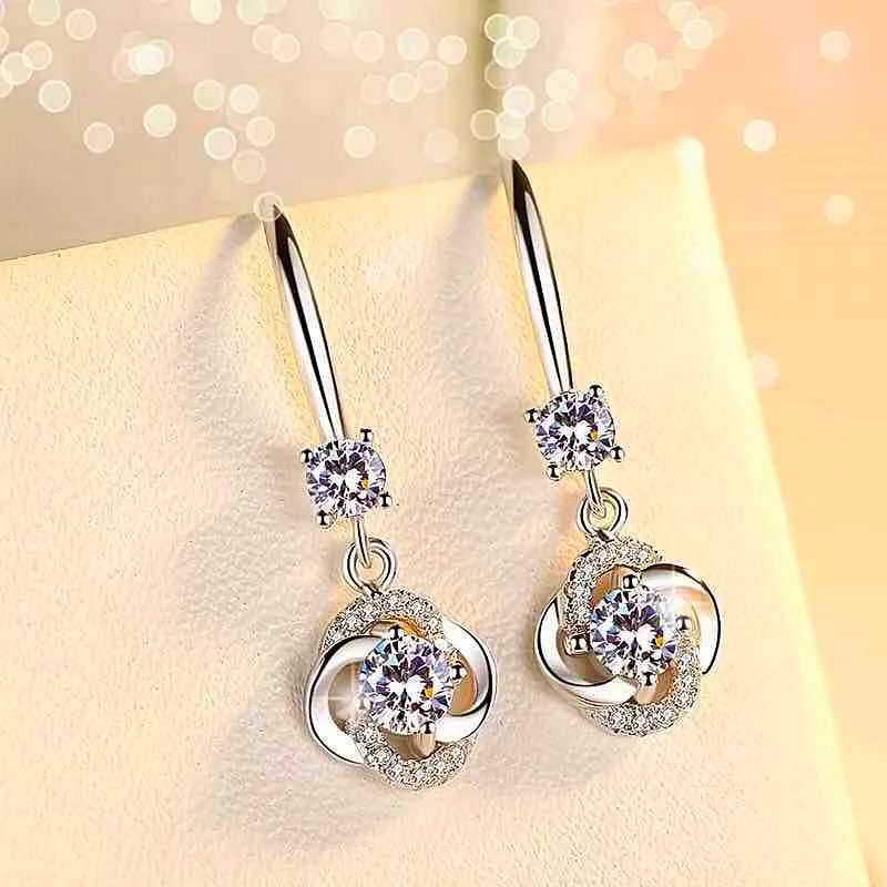 Girls' Cute Romantic Flower Clover Drop Earrings Shiny Micro Crystal Pave Cubic Zircon Dangle Earring Piercing Jewelry For Women
Girls' Cute Romantic Flower Clover Drop Earrings Shiny Micro Crystal Pave Cubic Zircon Dangle Earring Piercing Jewelry For Women