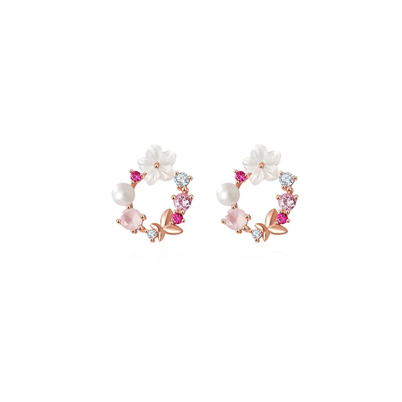Pure Silver Flower Earrings Femininity Korean Personality Simple Circle Fashion Earrings Girl's Heart Studearrings 
Pure Silver Flower Earrings Femininity Korean Personality Simple Circle Fashion Earrings Girl's Heart Studearrings