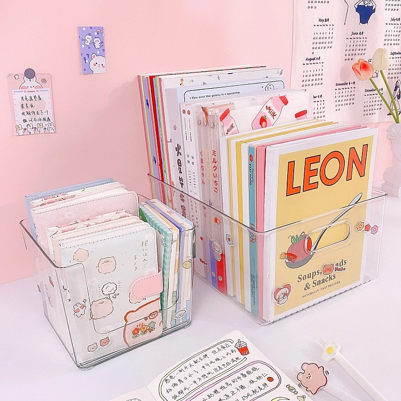 Clear Plastic PP Book Storage Box Desktop Stationery Holder Portable Book Holder Shelf Stand Basket Office Sundries Organizer
Clear Plastic PP Book Storage Box Desktop Stationery Holder Portable Book Holder Shelf Stand Basket Office Sundries Organizer