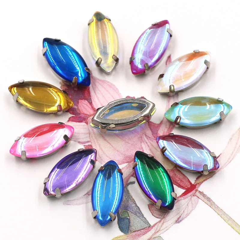 Wedding Decoration High Quality Glass Crystal Strass Flatback 7X15mm Navette Rhinestones Sliver Claw Sew On Clothing/Dress
Wedding Decoration High Quality Glass Crystal Strass Flatback 7X15mm Navette Rhinestones Sliver Claw Sew On Clothing/Dress