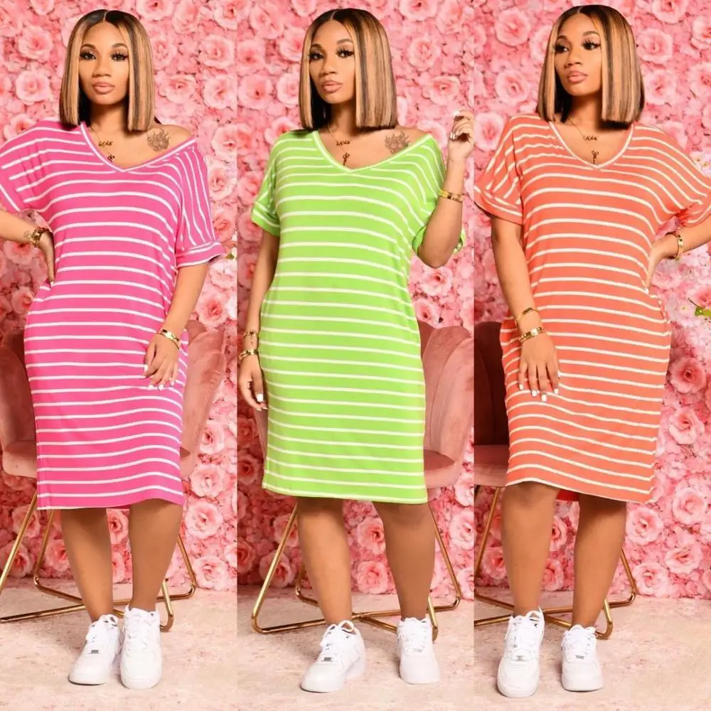 Women's Deep V Neck Casual Short Sleeve Dresses Stripe Printed Loose Comfort Midi Maxi Dress Sleepwear Pullover Pajamas Dresses
Women's Deep V Neck Casual Short Sleeve Dresses Stripe Printed Loose Comfort Midi Maxi Dress Sleepwear Pullover Pajamas Dresses