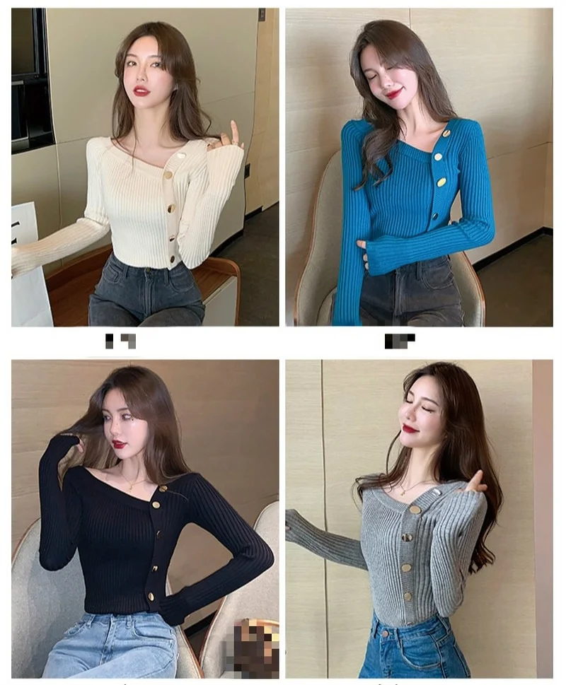 New Autumn Ladies All-match Sweater Single-breasted Knitted Cardigan Black 2021 Long Sleeve Chic Solid Color Top Women Sweater
New Autumn Ladies All-match Sweater Single-breasted Knitted Cardigan Black 2021 Long Sleeve Chic Solid Color Top Women Sweater