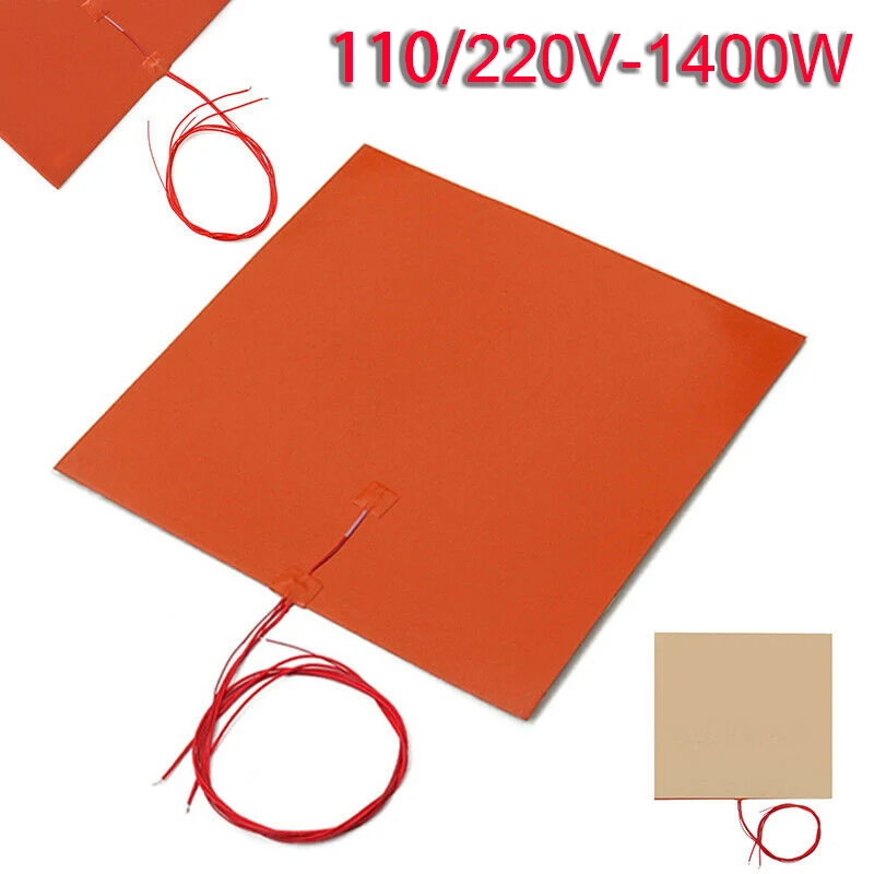 400*400MM 110V/220V 1400W Silicone Heater Mat Pad For Printer Heated Bed Heating For Household Tool Decoration
400*400MM 110V/220V 1400W Silicone Heater Mat Pad For Printer Heated Bed Heating For Household Tool Decoration