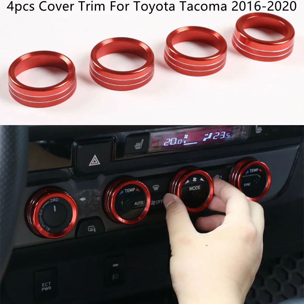 4pcs/set Suitable For Toyota Tacoma 2016-2020 Central Control Knob CD Ring Air Conditioning Switch Aluminum Alloy Car Accessorry
4pcs/set Suitable For Toyota Tacoma 2016-2020 Central Control Knob CD Ring Air Conditioning Switch Aluminum Alloy Car Accessorry
