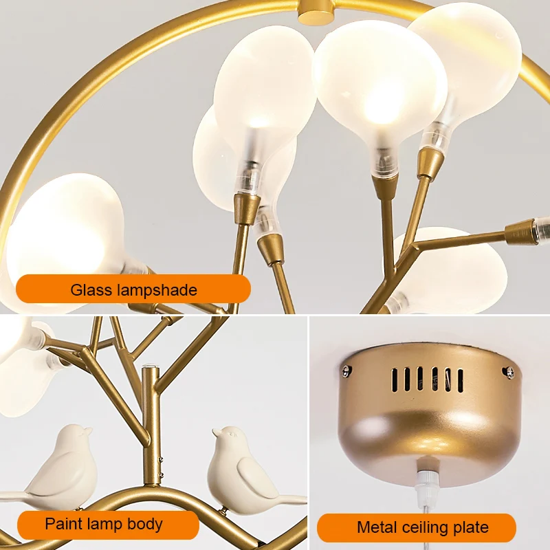 Artpad Gold Black Lamp Metal Circle Single Pendant Light for Dining room with Vivid Resin Bird Balcony Corridor Hanging Light
Artpad Gold Black Lamp Metal Circle Single Pendant Light for Dining room with Vivid Resin Bird Balcony Corridor Hanging Light