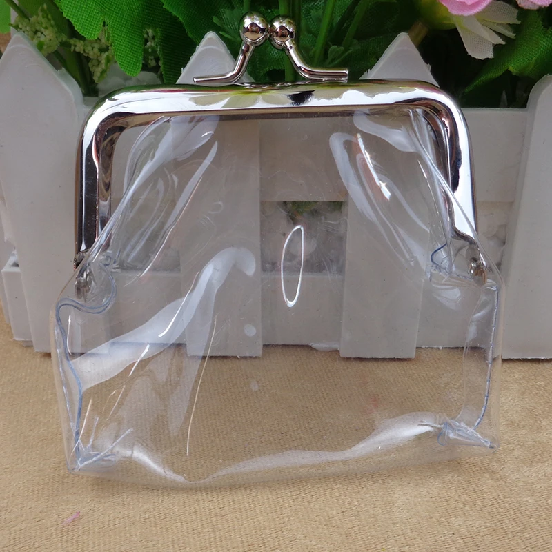 Прозрачная простая металлическая сумка Ins с зажимом для рта кошелек монет из ПВХ