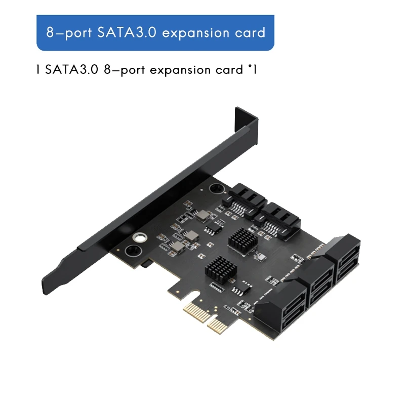 8 Port PCI-E to SATA 3.0 Expansion Card 6Gbps PCI-E X4 Adapter Card for Desktop PC JMB585 Chip Supports RAID
8 Port PCI-E to SATA 3.0 Expansion Card 6Gbps PCI-E X4 Adapter Card for Desktop PC JMB585 Chip Supports RAID