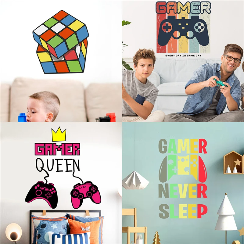 New Gamer Vinyl Wall Sticker Game Room for Kids Room Decoration Wall Murals Paper Gamepad Wallpaper Home Bedroom Decor
New Gamer Vinyl Wall Sticker Game Room for Kids Room Decoration Wall Murals Paper Gamepad Wallpaper Home Bedroom Decor