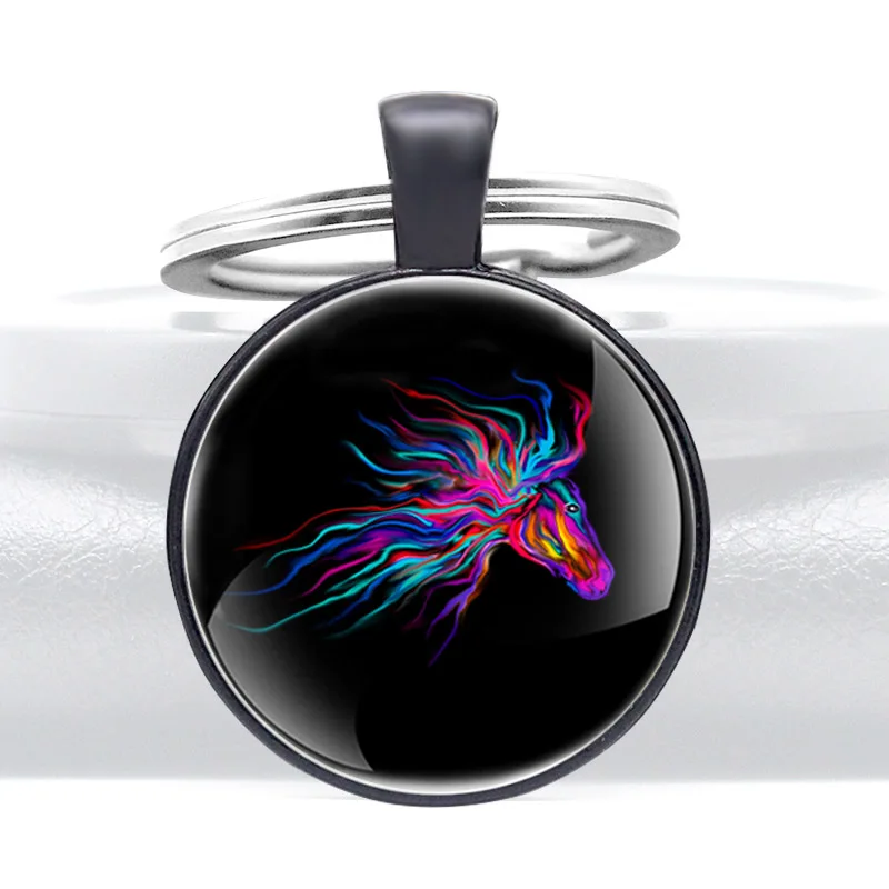 Colorful Horse Head Pattern Glass Cabochon Key Chain Men Women Key Ring Jewelry Gifts Fashion Accessories Gift
Colorful Horse Head Pattern Glass Cabochon Key Chain Men Women Key Ring Jewelry Gifts Fashion Accessories Gift