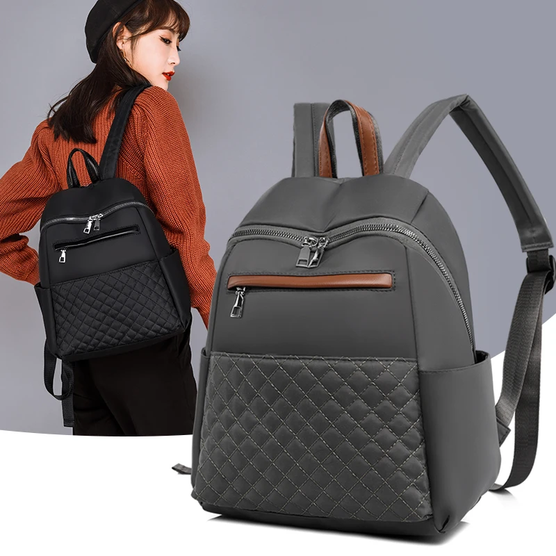Fashion Gray Backpacks for Women High Quality Oxford Cloth Backpack Lady Diamond Lattice School Bag Large Capacity Plaid Backbag
Fashion Gray Backpacks for Women High Quality Oxford Cloth Backpack Lady Diamond Lattice School Bag Large Capacity Plaid Backbag