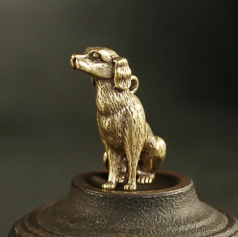 Pure Brass Copper dog Desktop Ornament Brass squating dog Pendant Keychain Ornament m025
Pure Brass Copper dog Desktop Ornament Brass squating dog Pendant Keychain Ornament m025