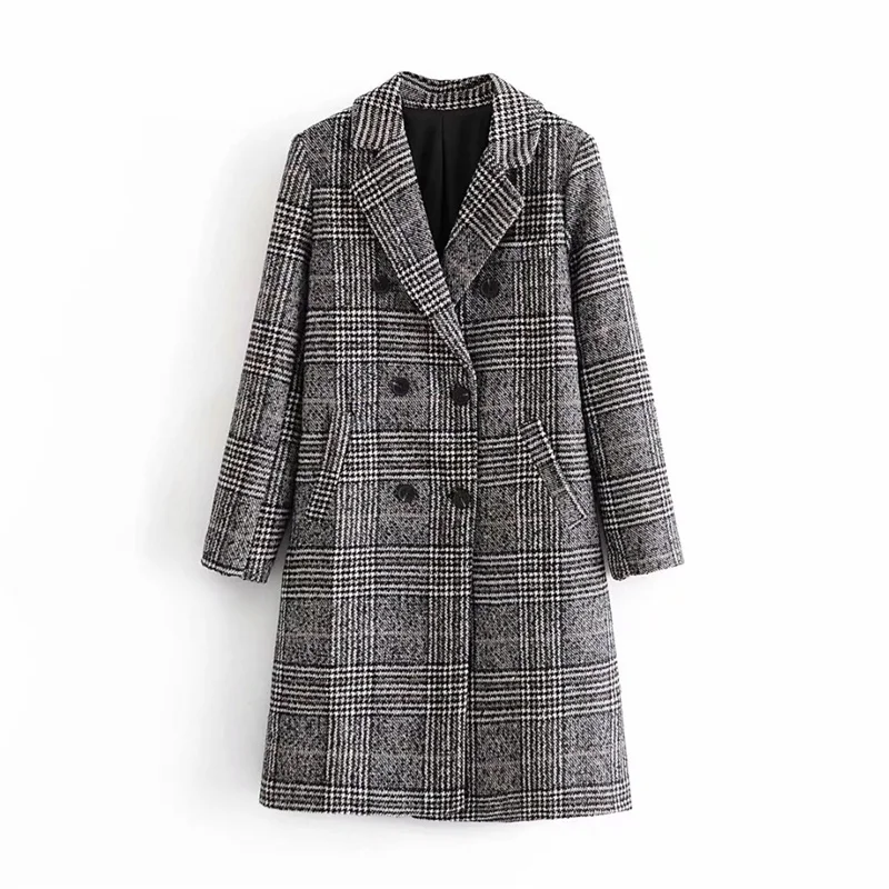 ZXQJ Women Houndstooth Woolen Coat 2021 Autumn Winter Fashion Vintage Lady Breasted Streetwear Female Grey Plaid Long Outwear
ZXQJ Women Houndstooth Woolen Coat 2021 Autumn Winter Fashion Vintage Lady Breasted Streetwear Female Grey Plaid Long Outwear