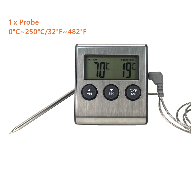 Digital Meat Kitchen Thermometer Stainless Waterproof Meat Temperature Probe Oven Cooking BBQ Temperature Meter
Digital Meat Kitchen Thermometer Stainless Waterproof Meat Temperature Probe Oven Cooking BBQ Temperature Meter