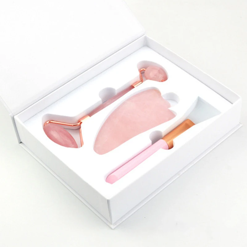 Facial Massager Rose Quartz Roller Powder Crystal Roller Jade Roller Scraper Mask Brush Three-piece Beauty Face-lifting Tool
Facial Massager Rose Quartz Roller Powder Crystal Roller Jade Roller Scraper Mask Brush Three-piece Beauty Face-lifting Tool