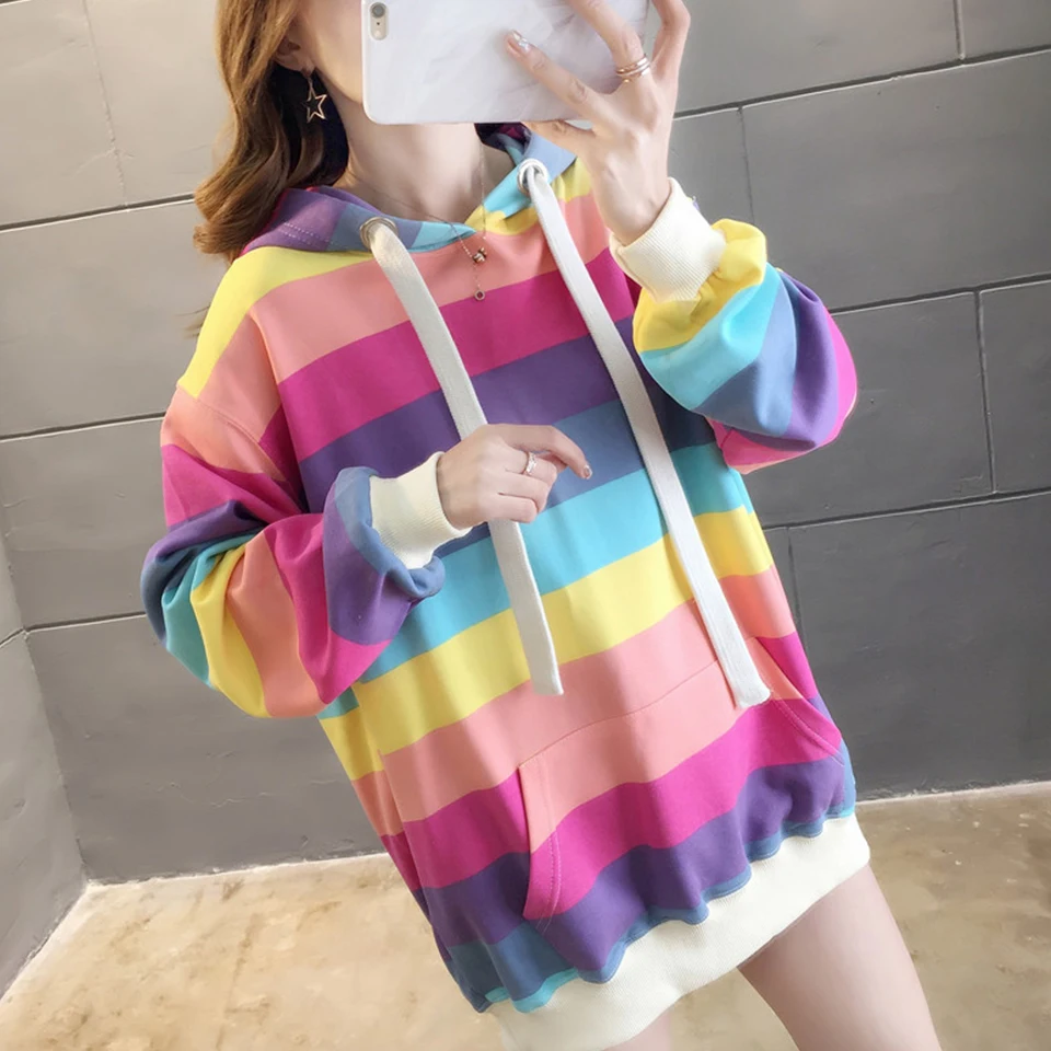 Lazy Hoodie Boyfriend Harajuku Oversized Xxl Baggy Sweatshirt Rainbow Stripe Poleron Mujer 2020 Cute Korean Clothes Pocket Women
Lazy Hoodie Boyfriend Harajuku Oversized Xxl Baggy Sweatshirt Rainbow Stripe Poleron Mujer 2020 Cute Korean Clothes Pocket Women