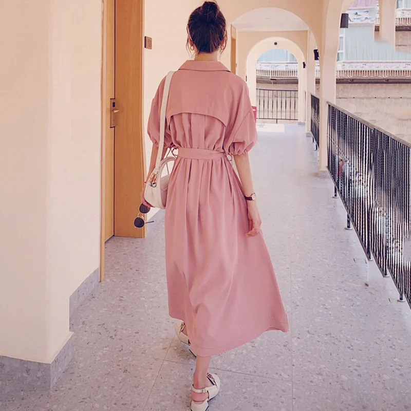 SeeBeautiful Simple Overknee Loose Dress Lapel Short Sleeve Single Breasted Patchwork Belt Women Summer 2021 New Fashion E718
SeeBeautiful Simple Overknee Loose Dress Lapel Short Sleeve Single Breasted Patchwork Belt Women Summer 2021 New Fashion E718