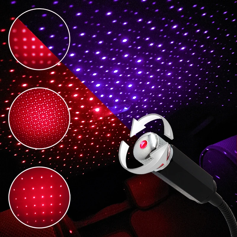 Галактическая лампа USB LED атмосфера автомобиля окружающая звезда свет DJ RGB