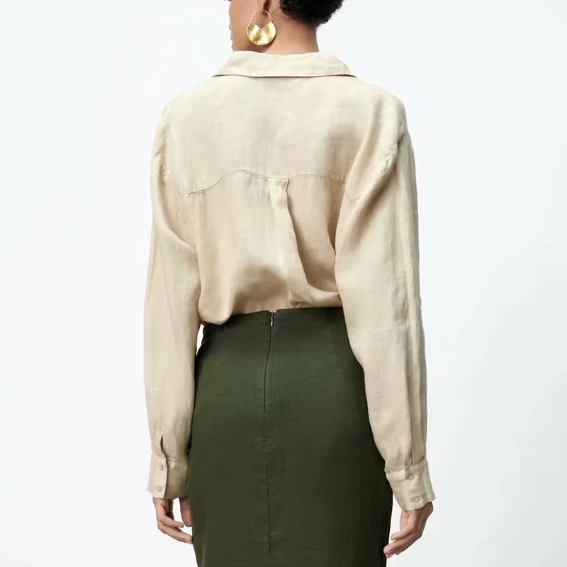 ZA Summer Women Solid Casual Blouse Turn Down Collarl Long Sleeve Shirt Female Loose Thin Single Breasted Blouse Three Colors
ZA Summer Women Solid Casual Blouse Turn Down Collarl Long Sleeve Shirt Female Loose Thin Single Breasted Blouse Three Colors