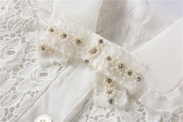 White Elegant Bow Hollow Out Lace Blouses Womens 2020 Runway Designer Single-breasted Long Sleeve Tops Shirts
White Elegant Bow Hollow Out Lace Blouses Womens 2020 Runway Designer Single-breasted Long Sleeve Tops Shirts